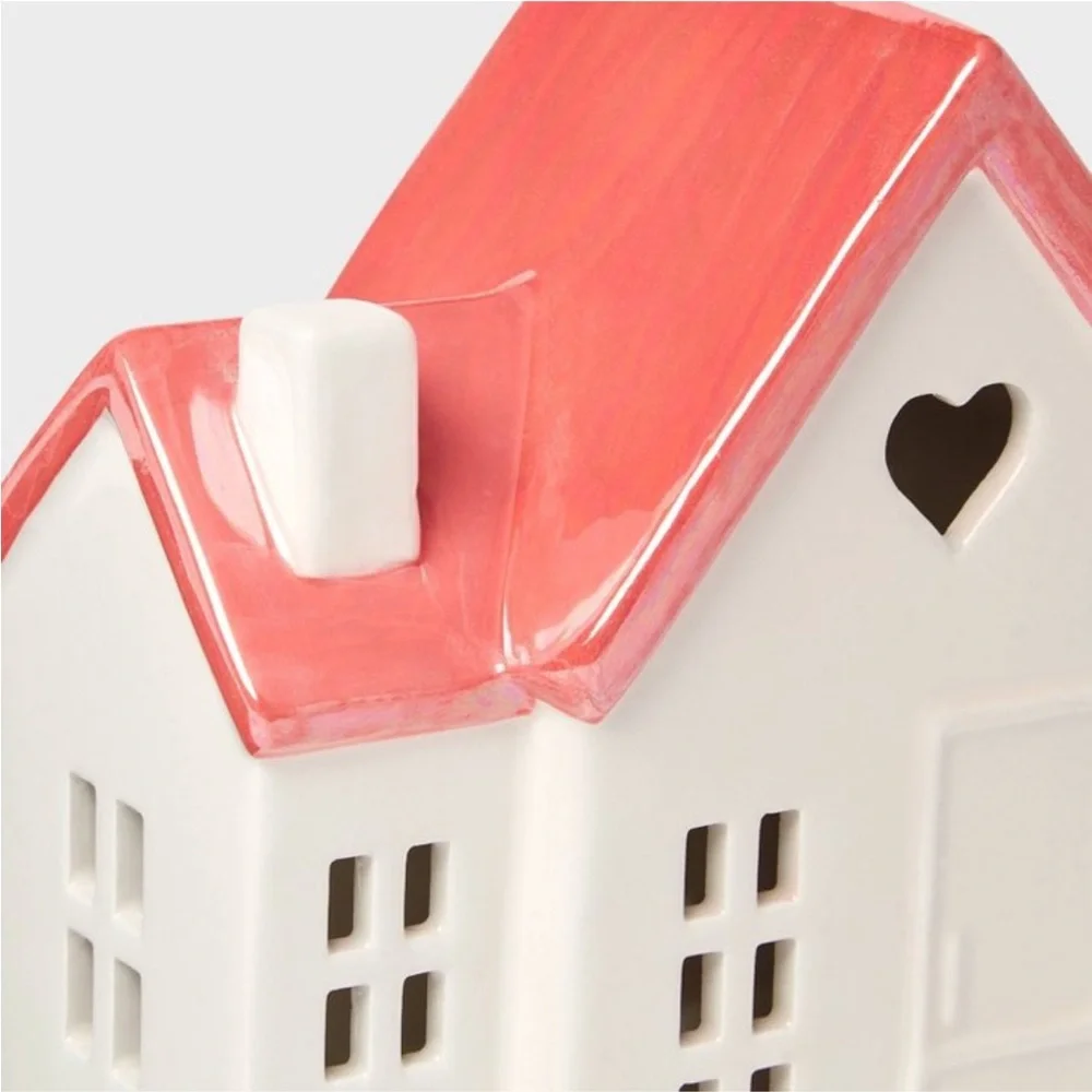 Target Spritz Valentine’s Day 2025 Pink & White Ceramic House Decoration